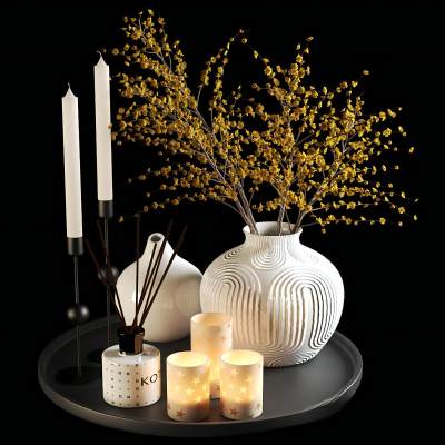 现代干花花瓶饰品摆件